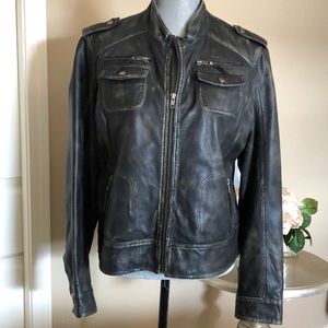 NWOT Ruff Hewn 100% leather jacket